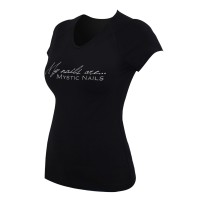 Mystic Nails Glamour Black T-shirt - Big Logo - XL