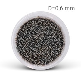 Metal beads - black (0,6 mm)