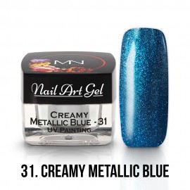 UV Painting Nail Art Gel - 31 - Creamy Metallic Blue (HEMA-free) - 4g