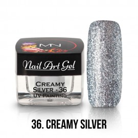 UV Nail Art Gel - 36 - Creamy Silver - 4g