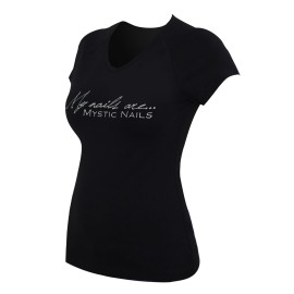Mystic Nails Glamour Black T-shirt - Big Logo - L