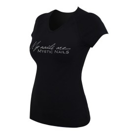 Mystic Nails Glamour Black T-shirt - Big Logo - XS