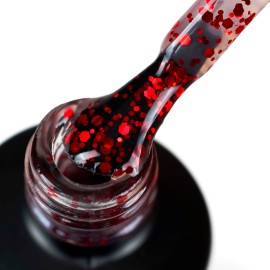 Matte Red Flitter Top Gel - (HEMA-free) 6ml