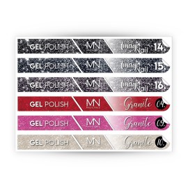 Tip Stick Gel Polish Sticker - ImagiNail 14-16 + Granite 04,09,10