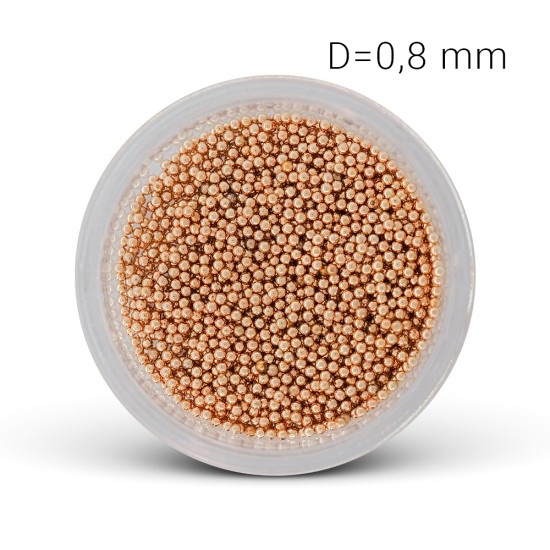 Metal beads - rose-gold (0,8 mm)