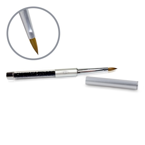 	Kolinsky Silver Glamour Builder Brush - Flat-peaked - #4