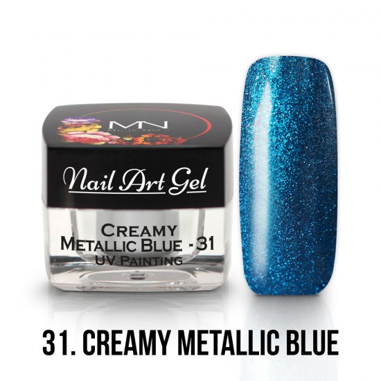 UV Painting Nail Art Gel - 31 - Creamy Metallic Blue - 4g
