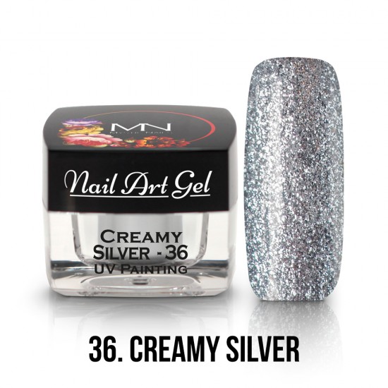 UV Nail Art Gel - 36 - Creamy Silver - 4g