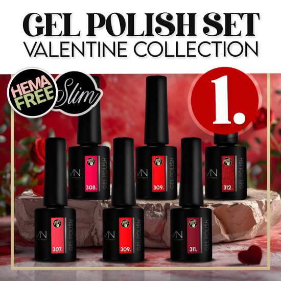 Gel Polish Set 01 - Valentine collection (HEMA-free) - 6 pcs x 6ml