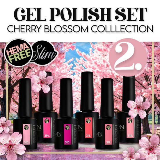 Gel Polish Set 02 - Cherry Blossom collection (HEMA-free) - 6 pcs x 6ml