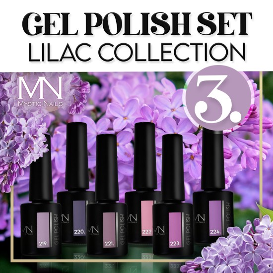 Gel Polish Set 03 - Lilac collection - 6 pcs x 6ml
