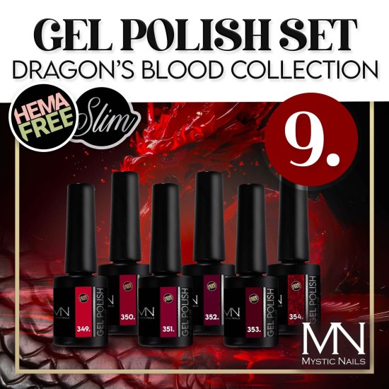 Gel Polish Set 09 - Dragon's Blood (HEMA-free) - 6pcs x 6ml