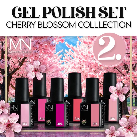 Gel Polish Set 02 - Cherry Blossom collection (HEMA-free) - 6 pcs x 6ml